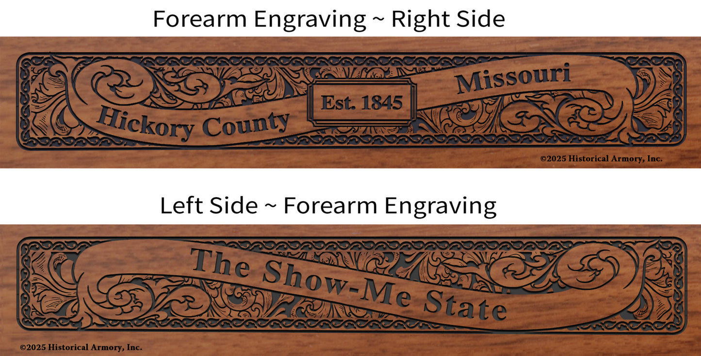 Hickory County Missouri Engraved Rifle Forearm
