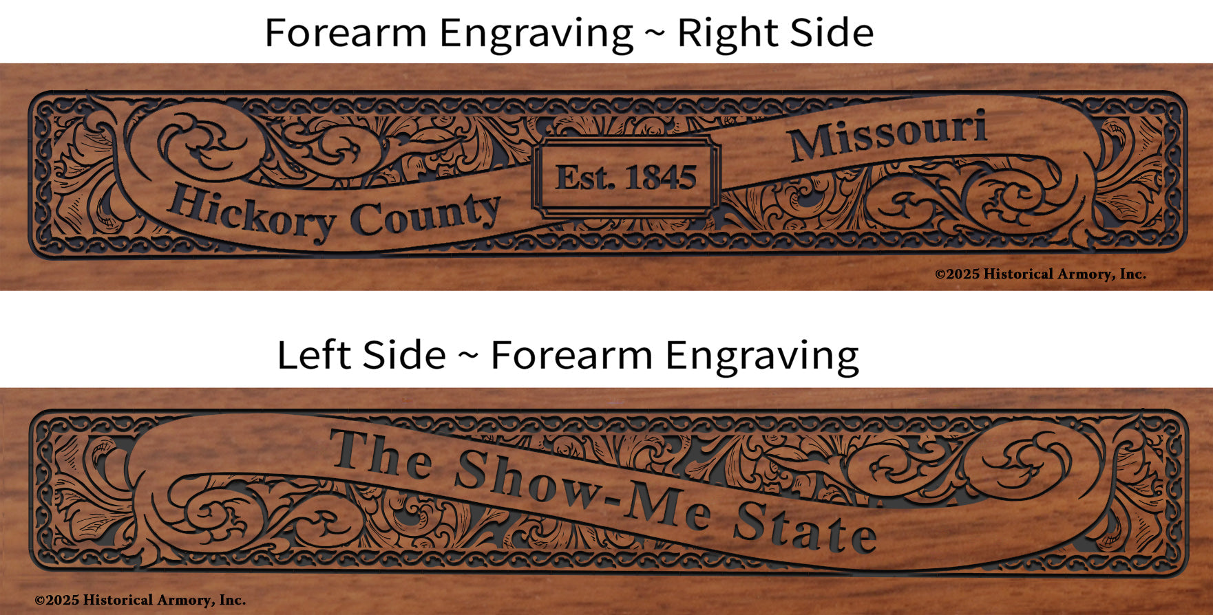 Hickory County Missouri Engraved Rifle Forearm