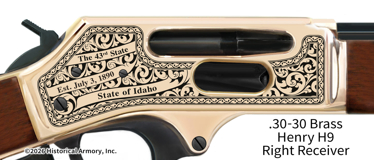 Idaho Engraved Henry .30-30 Brass Side Gate Rifle