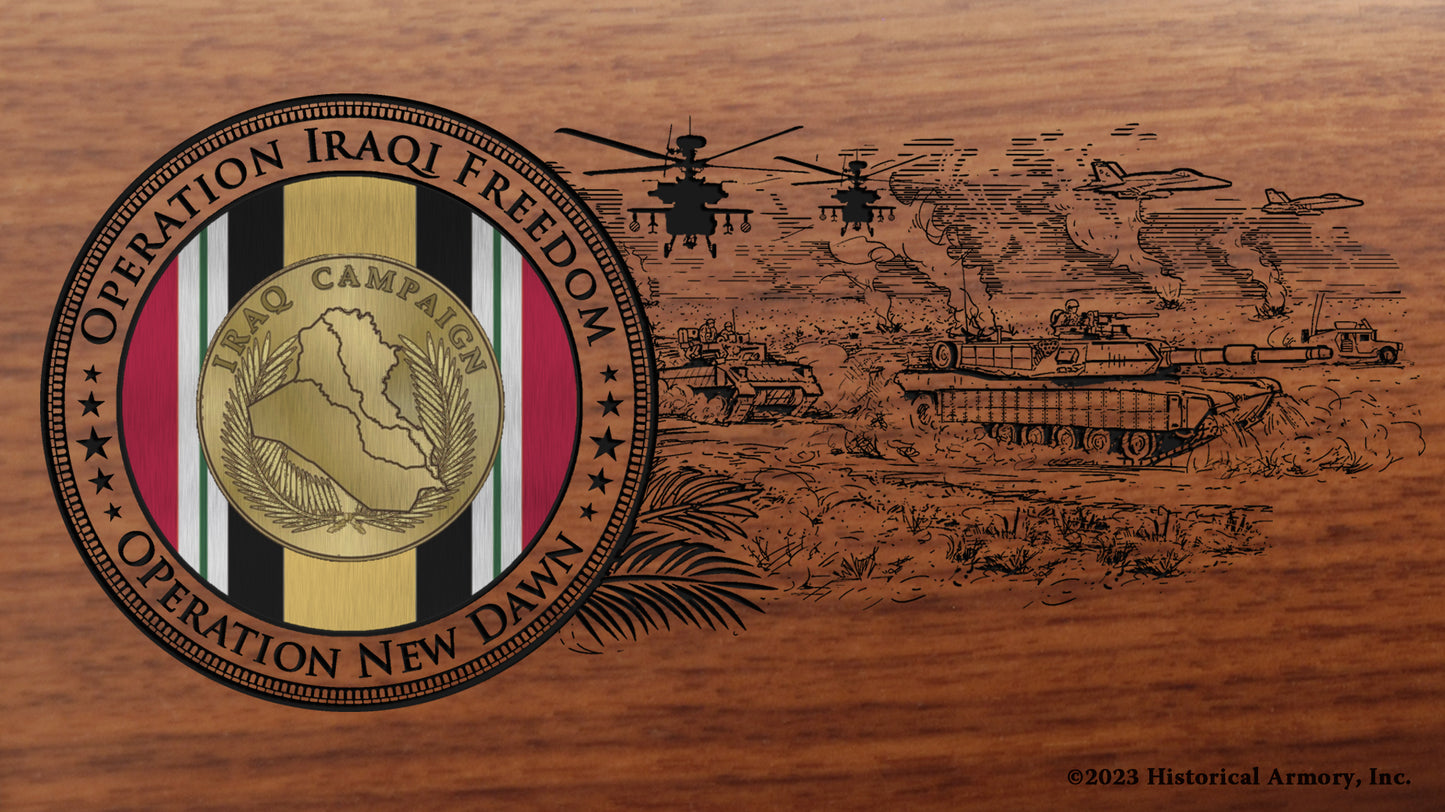 Iraq War Commemorative Engraved Rifle Buttstock