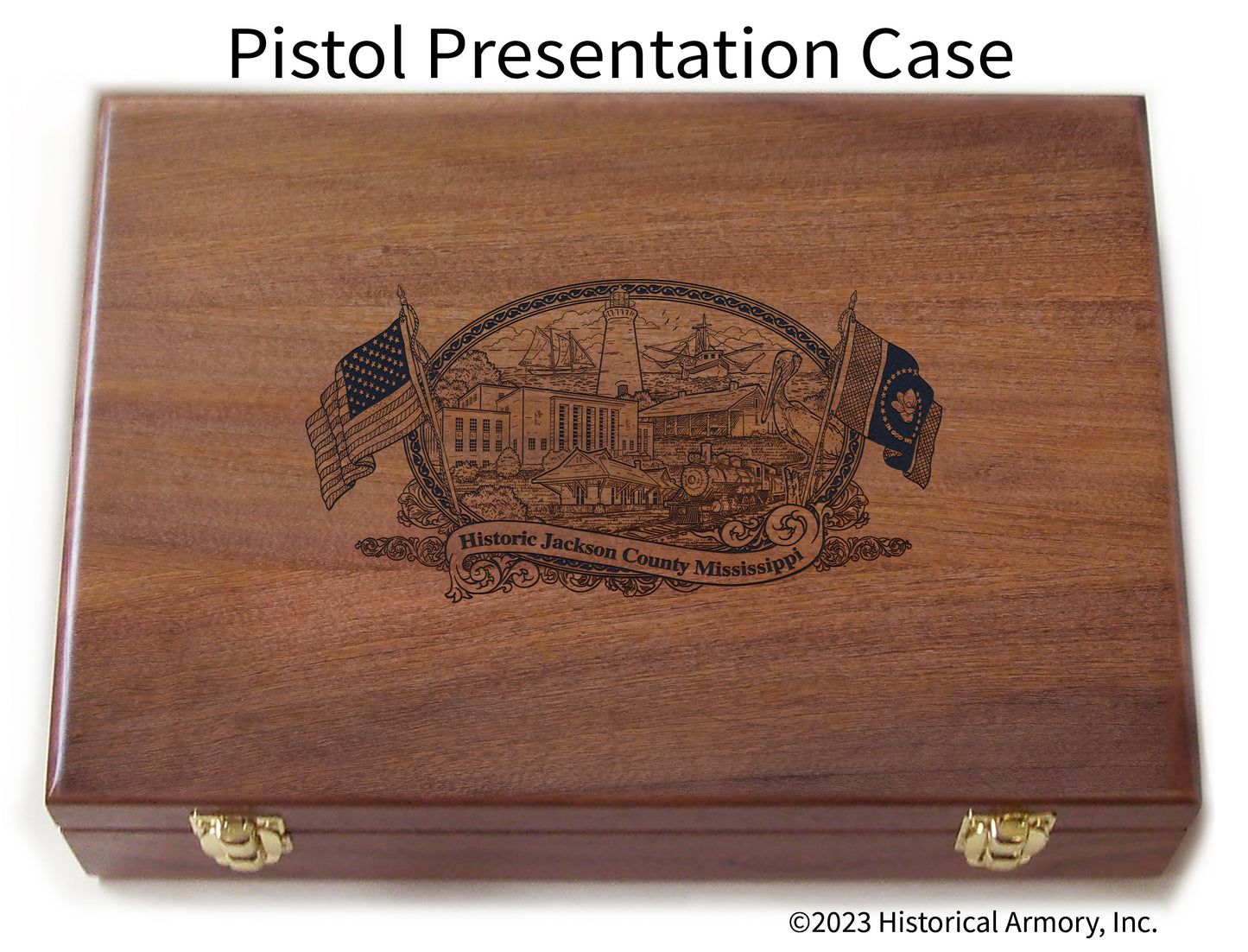 Jackson County Mississippi Engraved .45 Auto Ruger 1911 Presentation Case