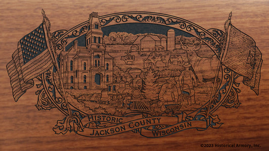 jackson county wisconsin engraved rifle buttstock