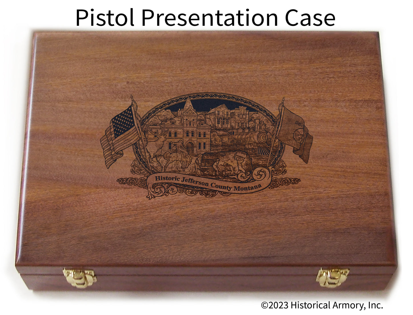 Jefferson County Montana Engraved .45 Auto Ruger 1911 Presentation Case