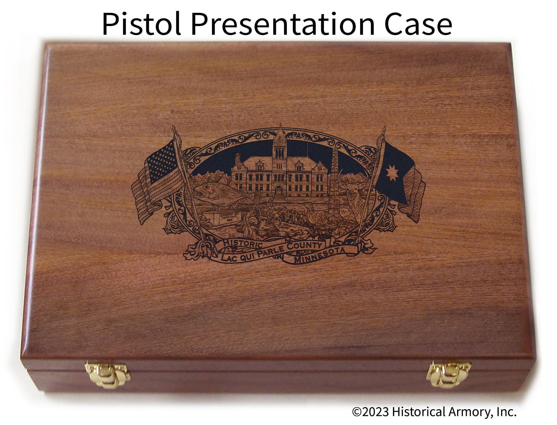 Lac qui Parle County Minnesota Engraved .45 Auto Ruger 1911 Presentation Case