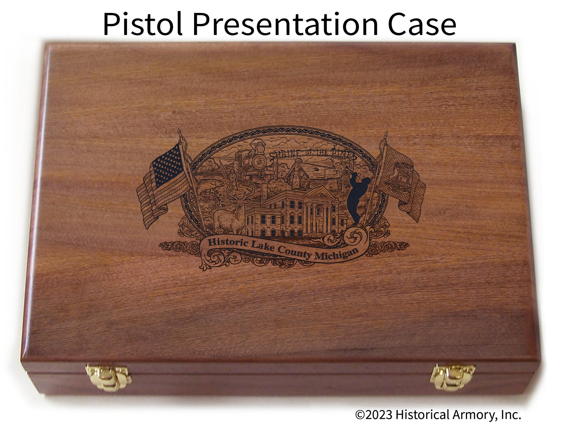 Lake County Michigan Engraved .45 Auto Ruger 1911 Presentation Case