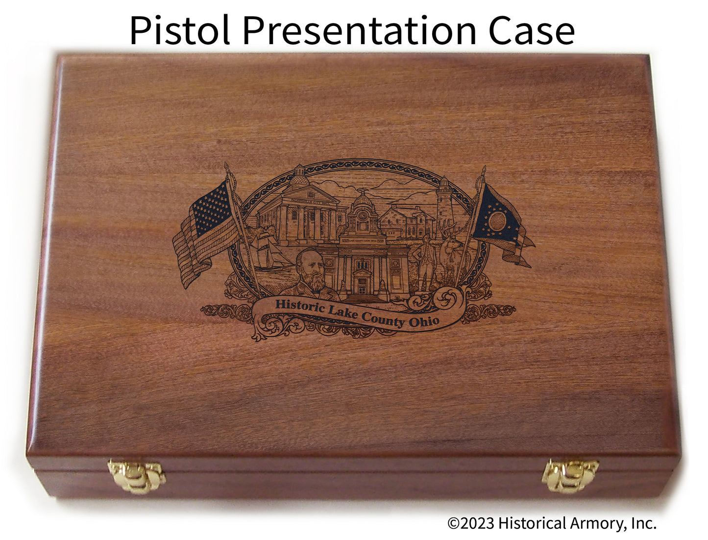 Lake County Ohio Engraved .45 Auto Ruger 1911 Presentation Case