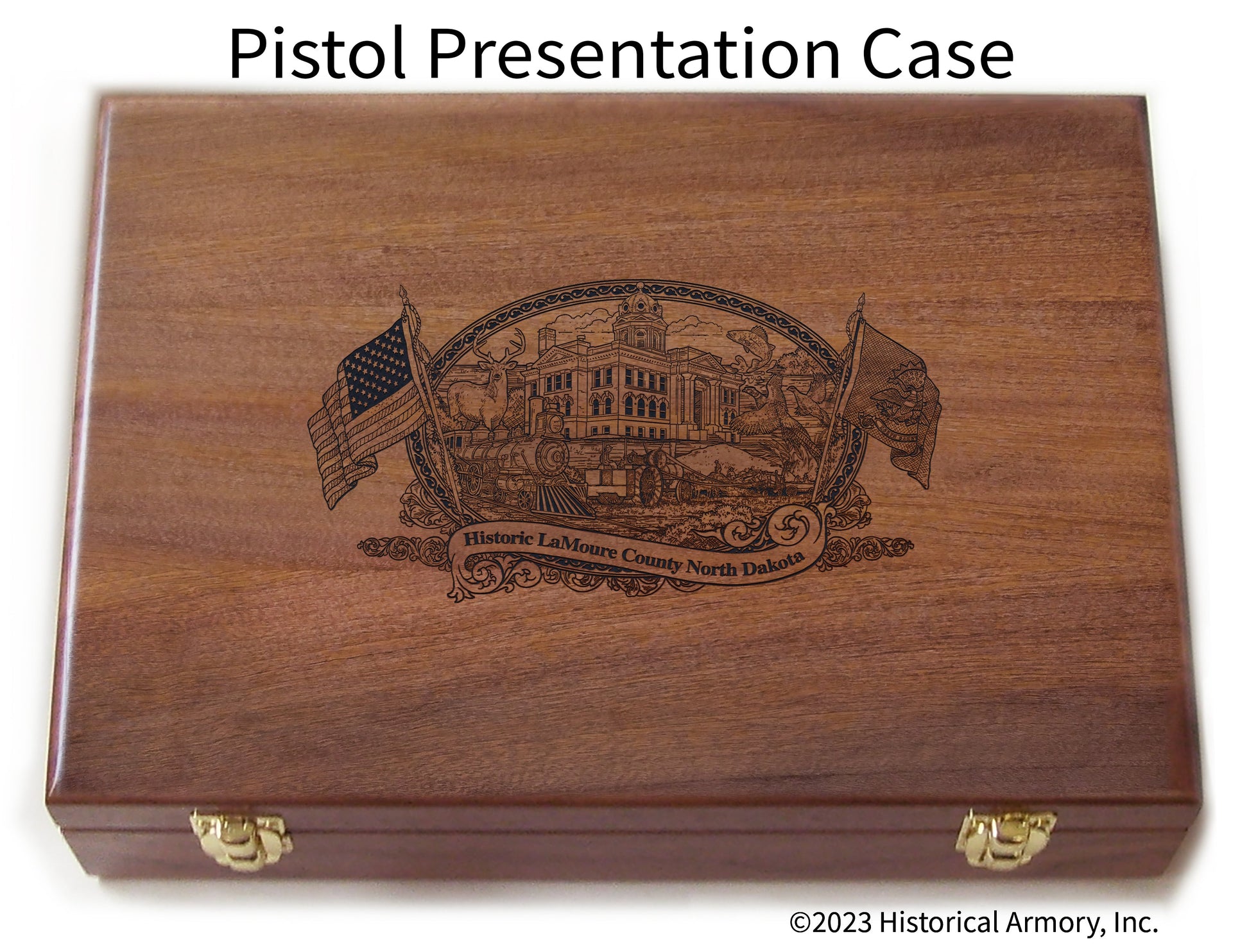 LaMoure County North Dakota Engraved .45 Auto Ruger 1911 Presentation Case