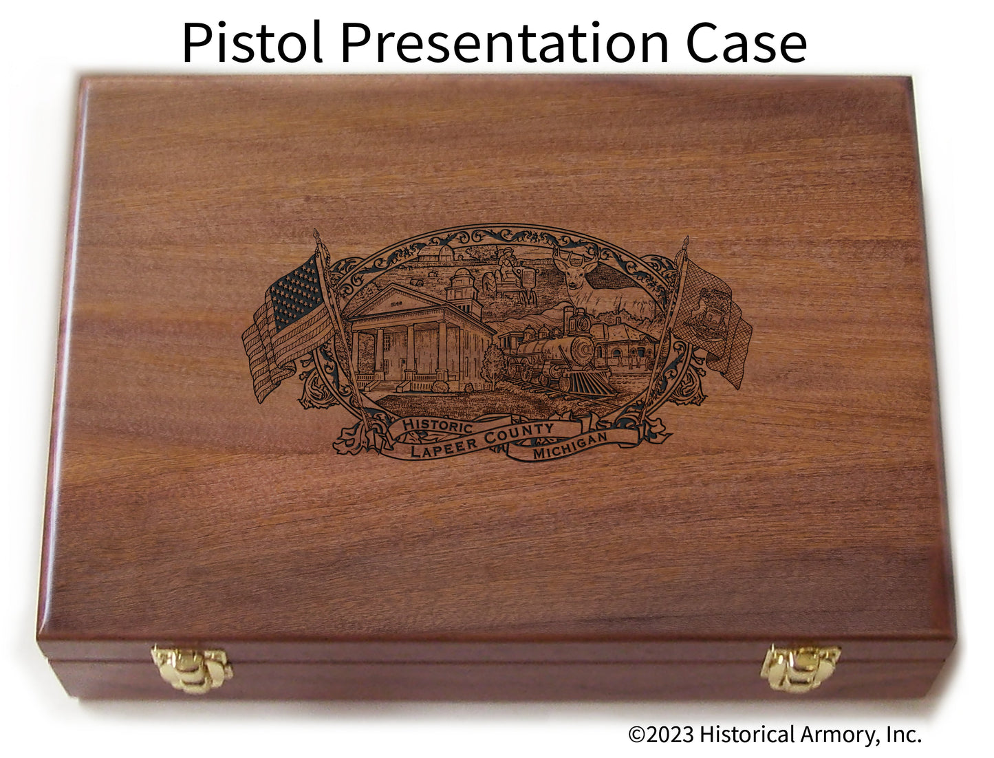 Lapeer County Michigan Engraved .45 Auto Ruger 1911 Presentation Case