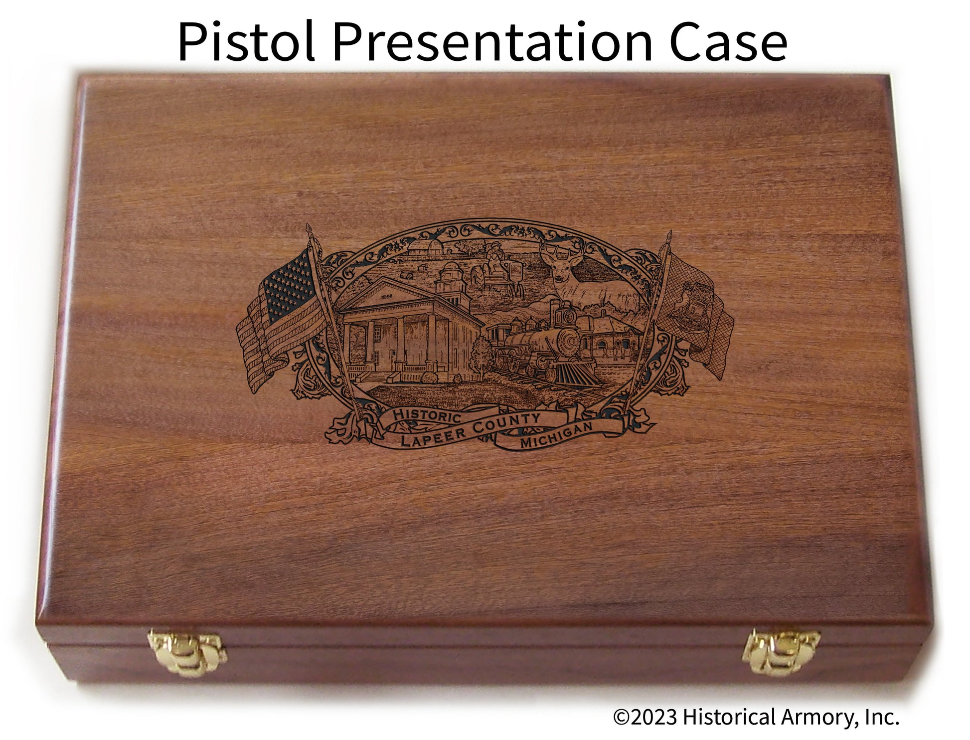 Lapeer County Michigan Engraved .45 Auto Ruger 1911 Presentation Case