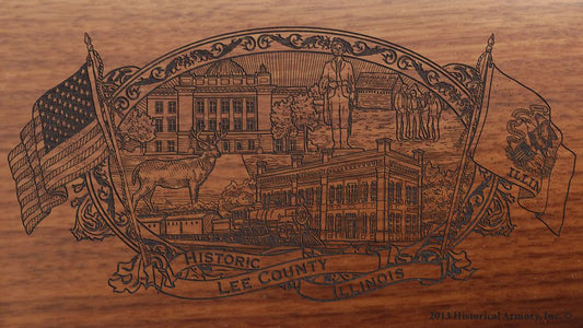 Lee county illinois engraved rifle buttstock