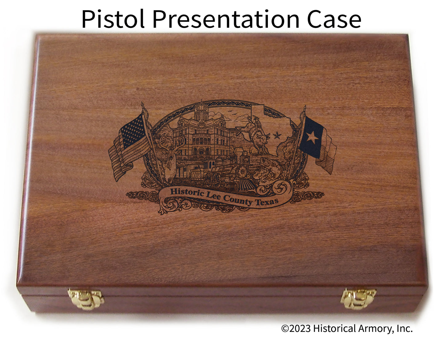 Lee County Texas Engraved .45 Auto Ruger 1911 Presentation Case