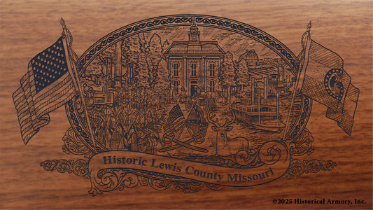 Lewis County Missouri Engraved Rifle Buttstock