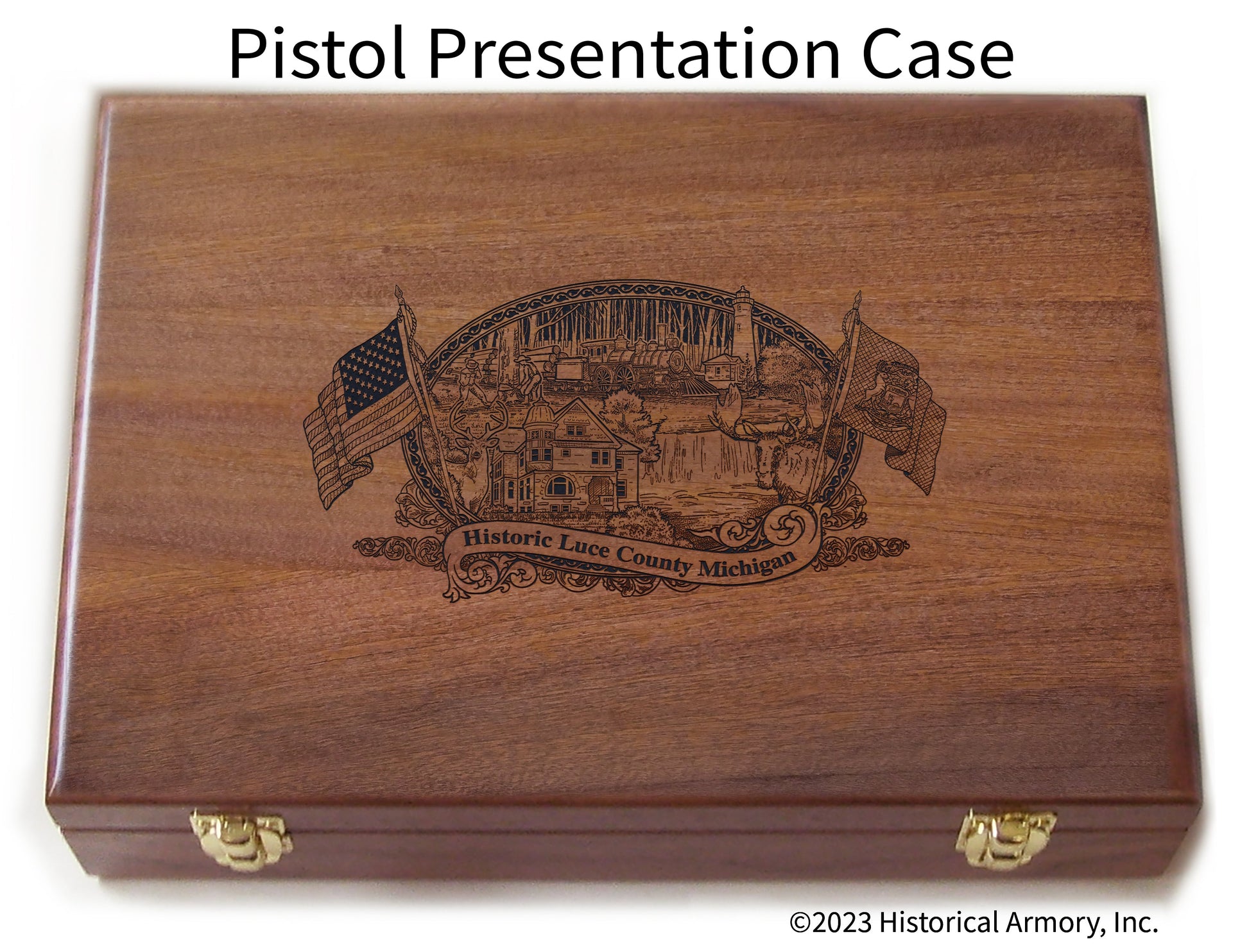 Luce County Michigan Engraved .45 Auto Ruger 1911 Presentation Case