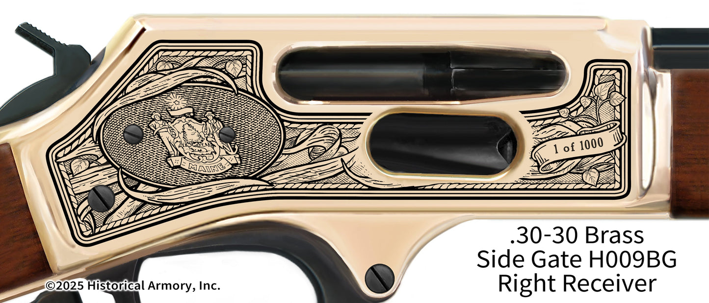 Maine Agricultural Heritage Engraved Henry .30-30 Brass Side Gate H009BG Rifle