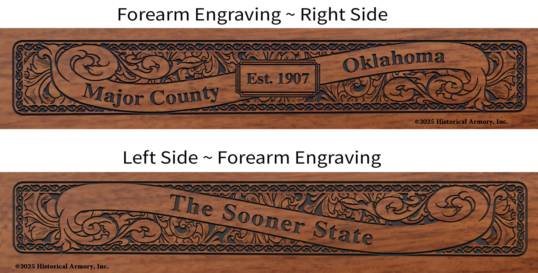 Major County Oklahoma Engraved Rifle Forearm