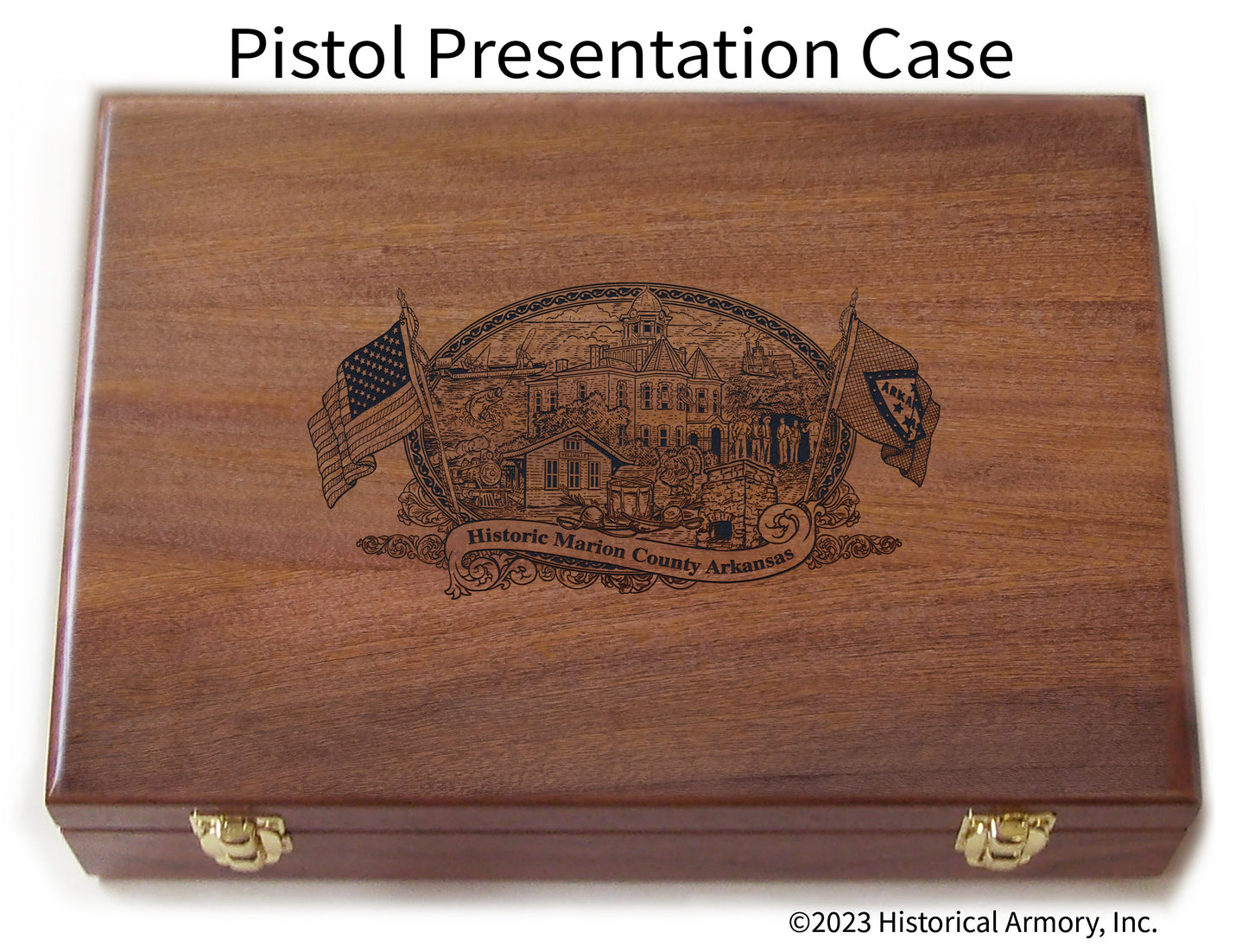 Marion County Arkansas Engraved .45 Auto Ruger 1911 Presentation Case