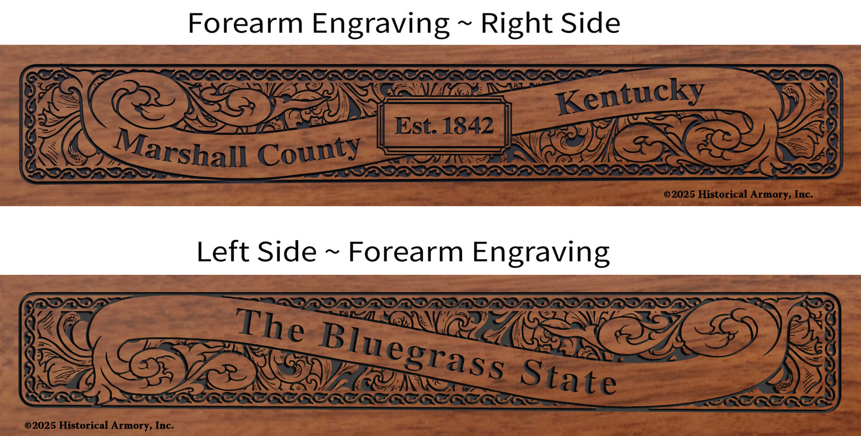 Marshall County Kentucky Engraved Rifle Forearm