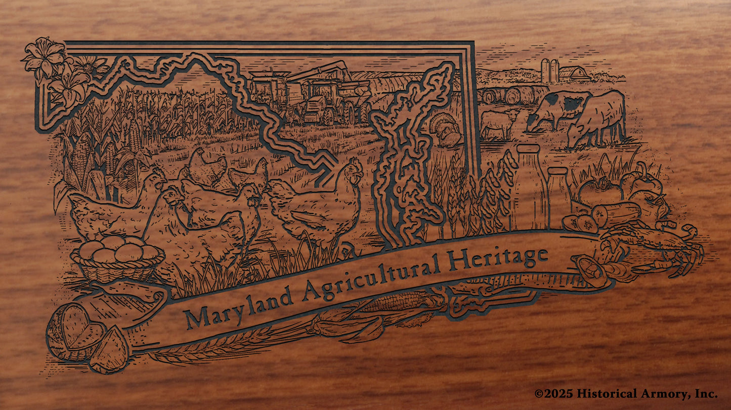 Maryland Agricultural Heritage Engraved Rifle Buttstock