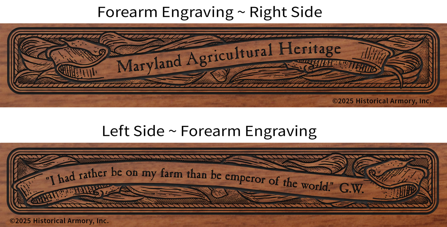 Maryland Agricultural Heritage Engraved Rifle Forearm
