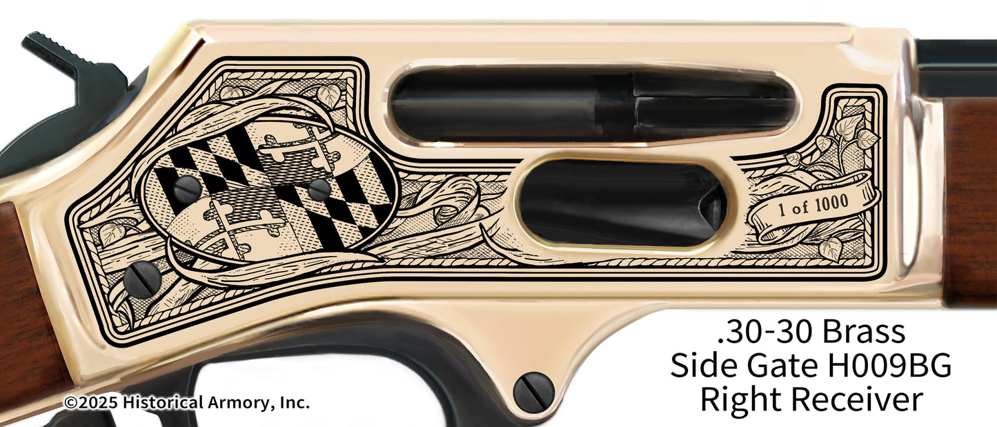 Maryland Agricultural Heritage Engraved Henry .30-30 Brass Side Gate H009BG Rifle