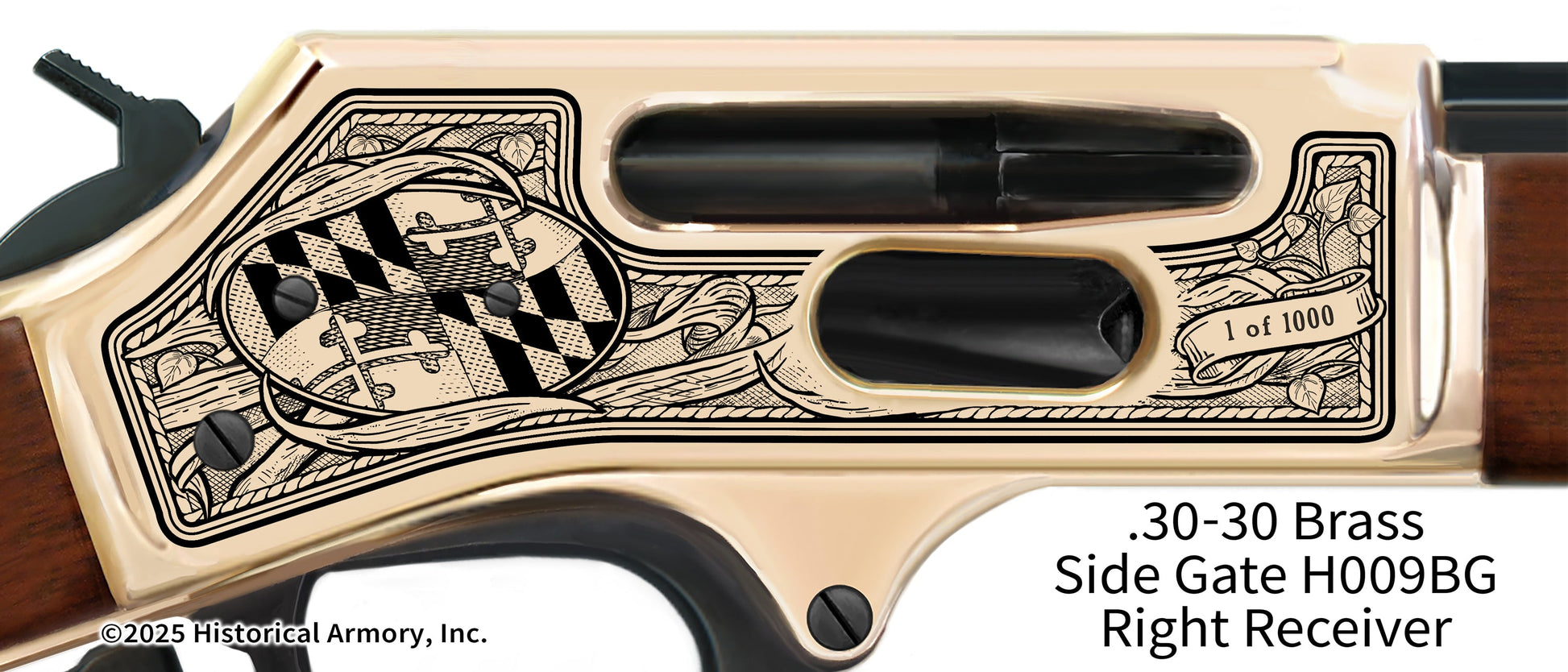 Maryland Agricultural Heritage Engraved Henry .30-30 Brass Side Gate H009BG Rifle
