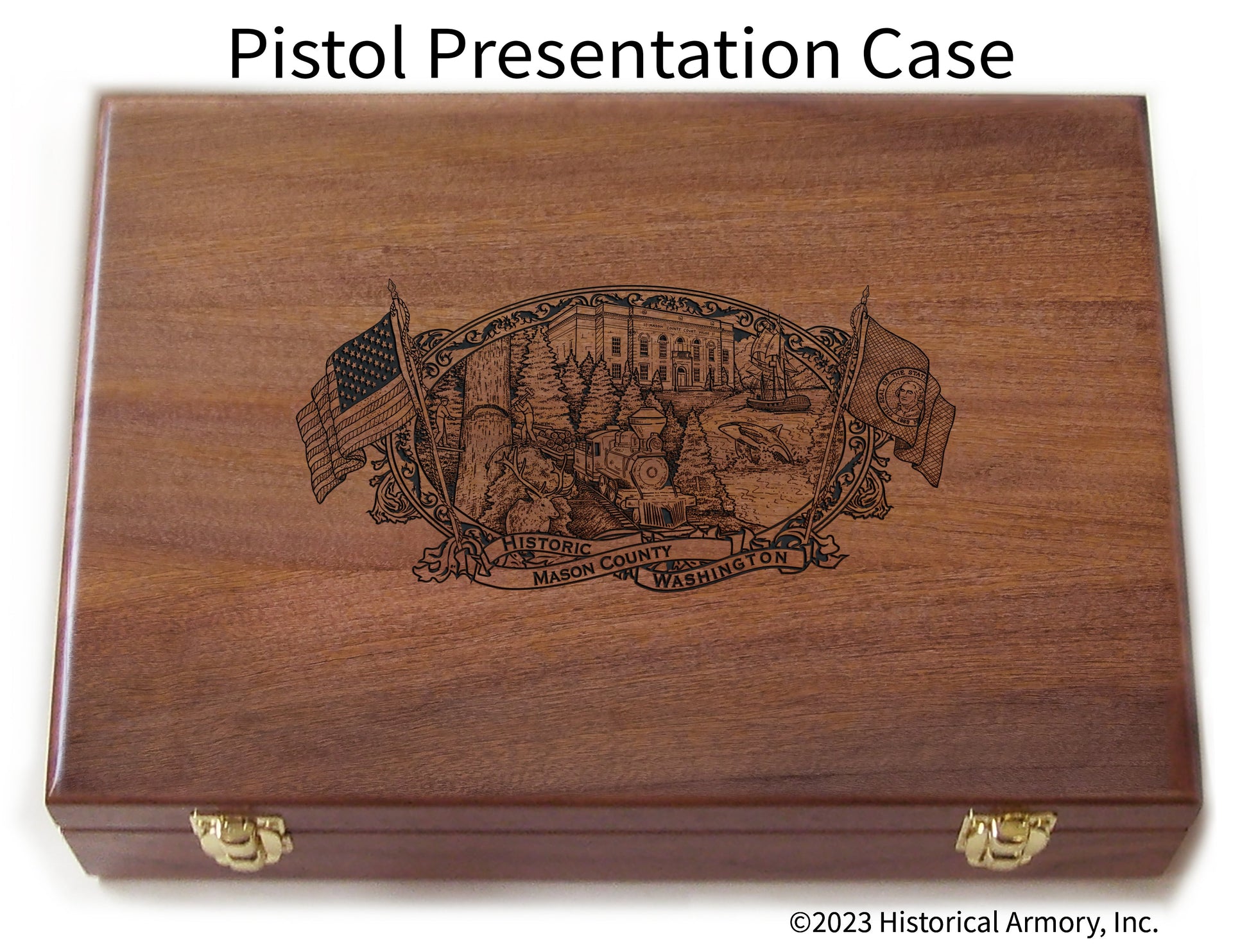 Mason County Washington Engraved .45 Auto Ruger 1911 Presentation Case