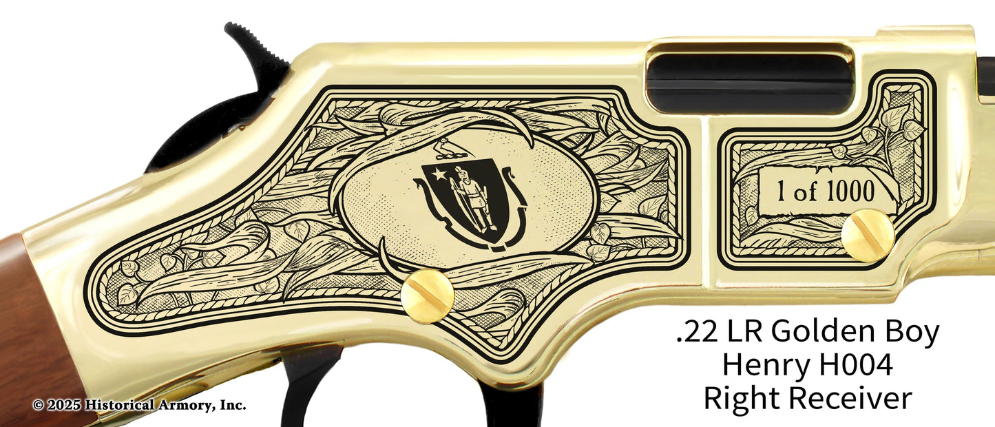 Massachusetts Agricultural Heritage Engraved Henry Golden Boy Rifle