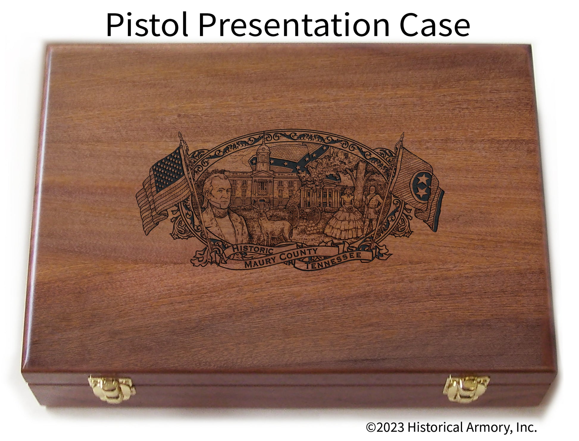 Maury County Tennessee Engraved .45 Auto Ruger 1911 Presentation Case