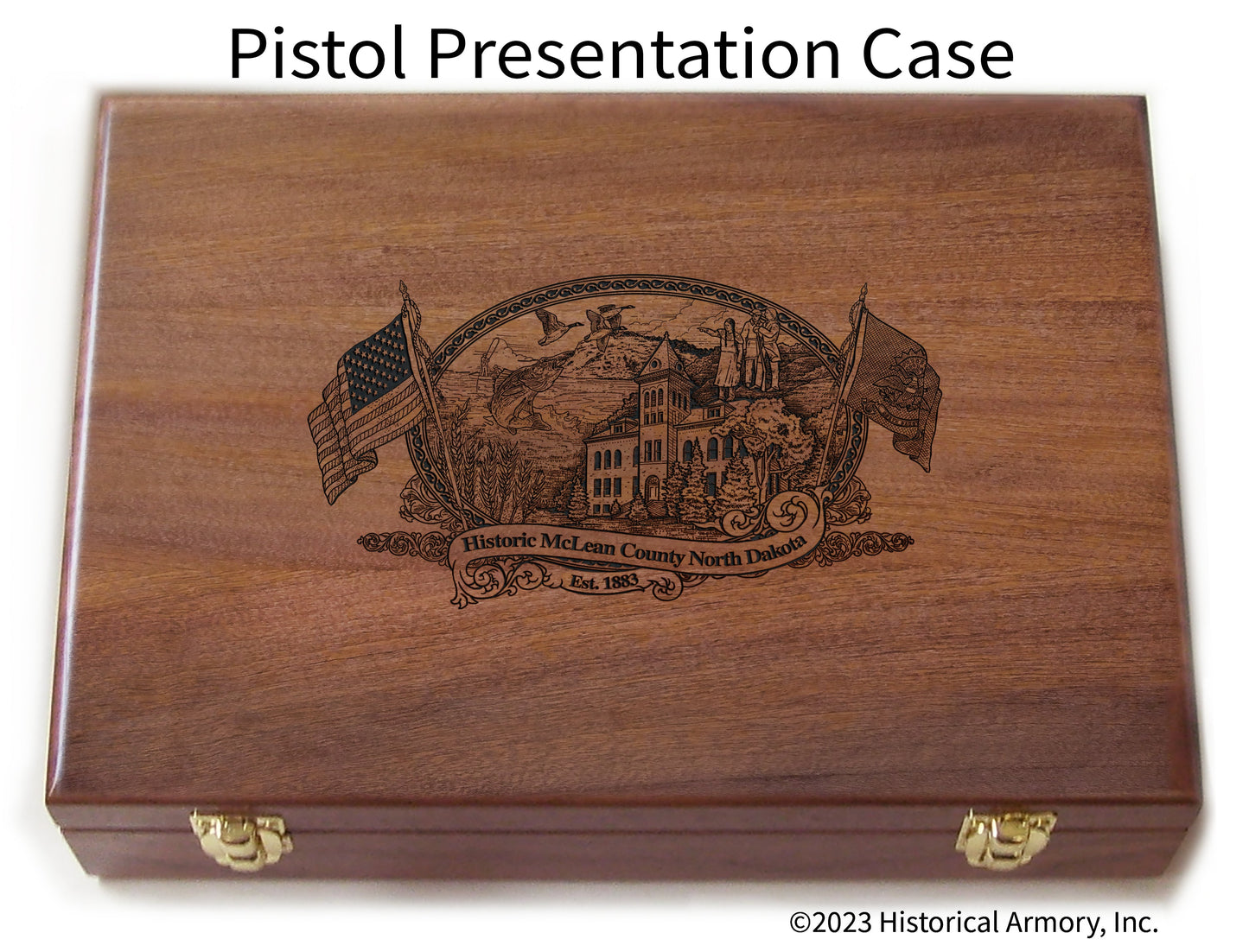 McLean County North Dakota Engraved .45 Auto Ruger 1911 Presentation Case