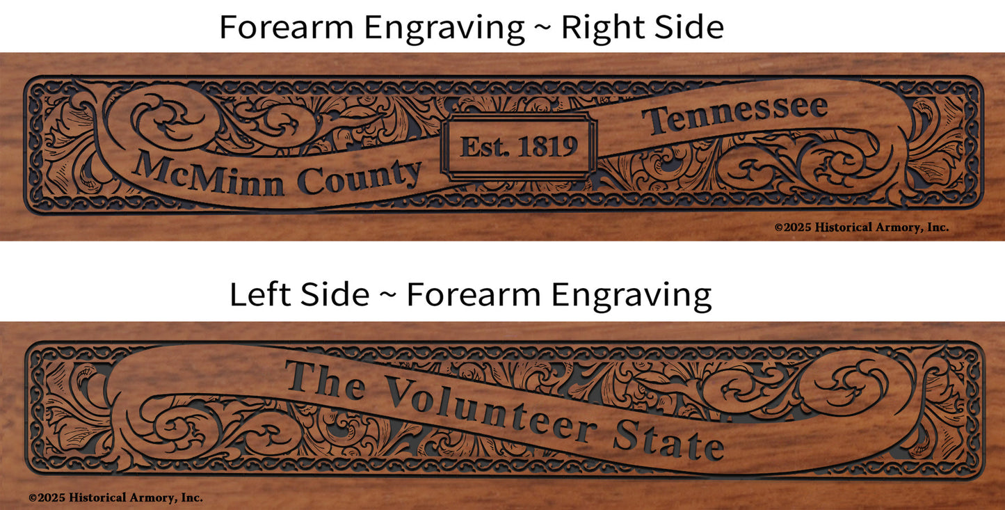 McMinn County Tennessee Engraved Rifle Forearm