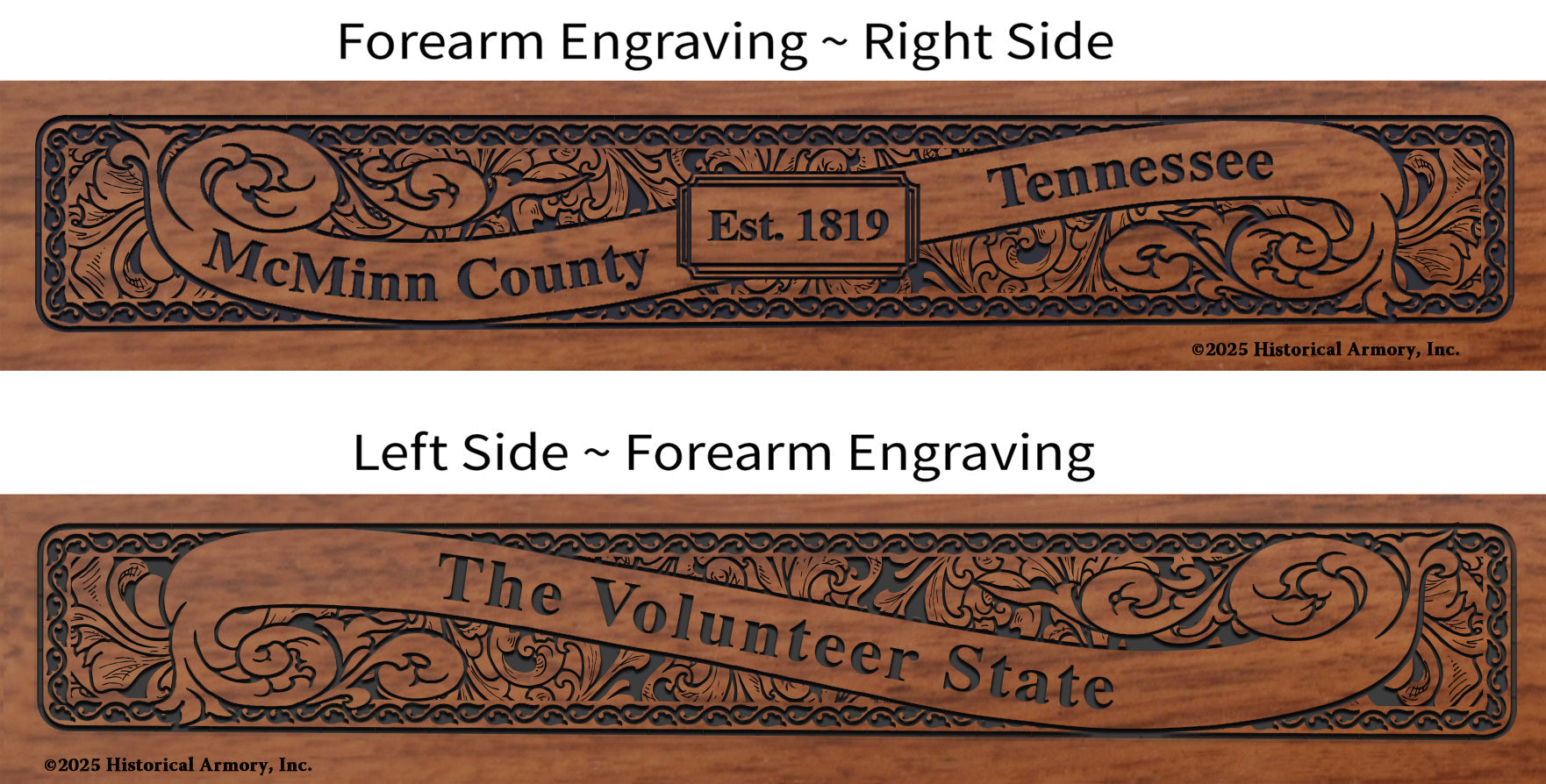 McMinn County Tennessee Engraved Rifle Forearm