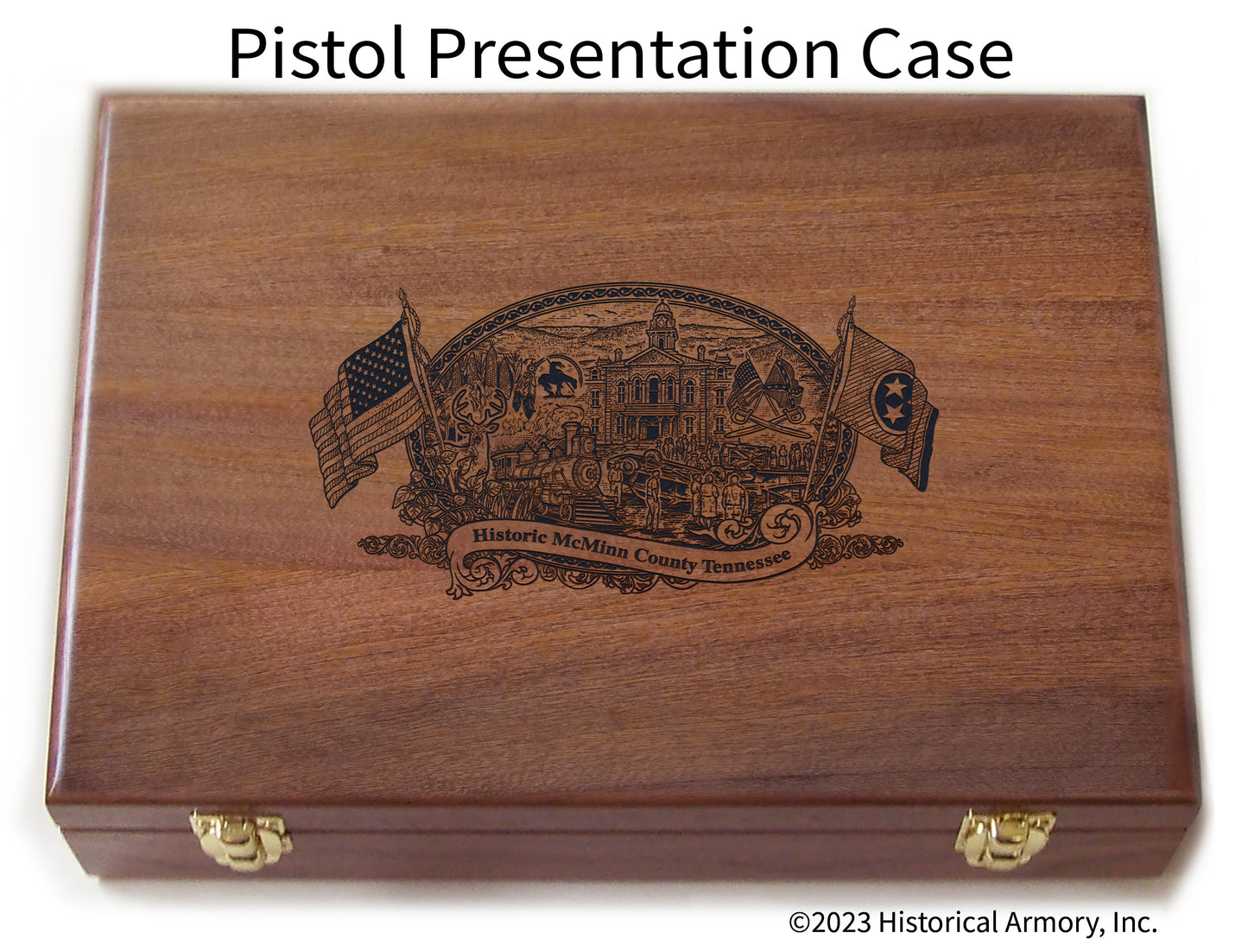 McMinn County Tennessee Engraved .45 Auto Ruger 1911 Presentation Case