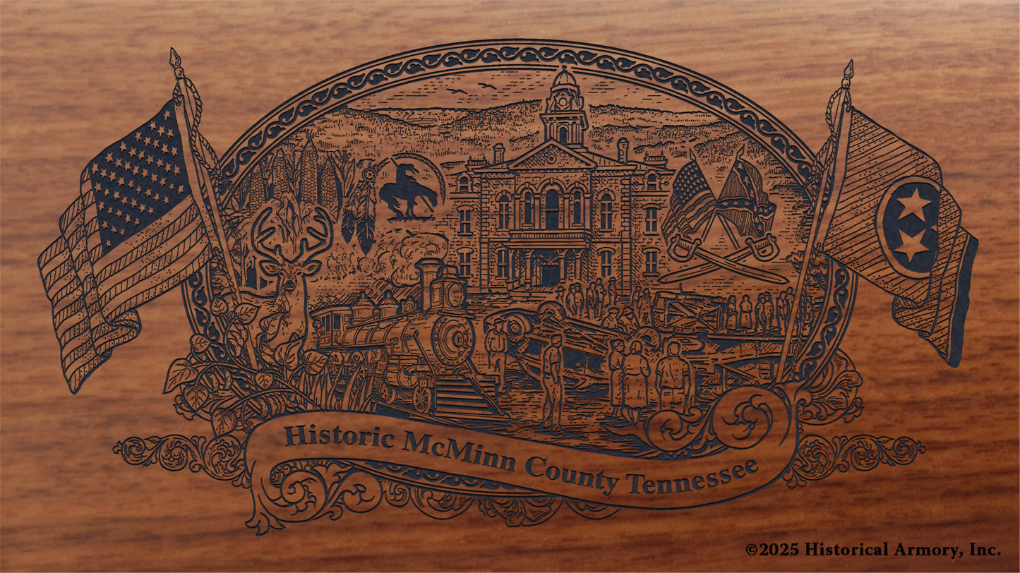 McMinn County Tennessee Engraved Rifle Buttstock