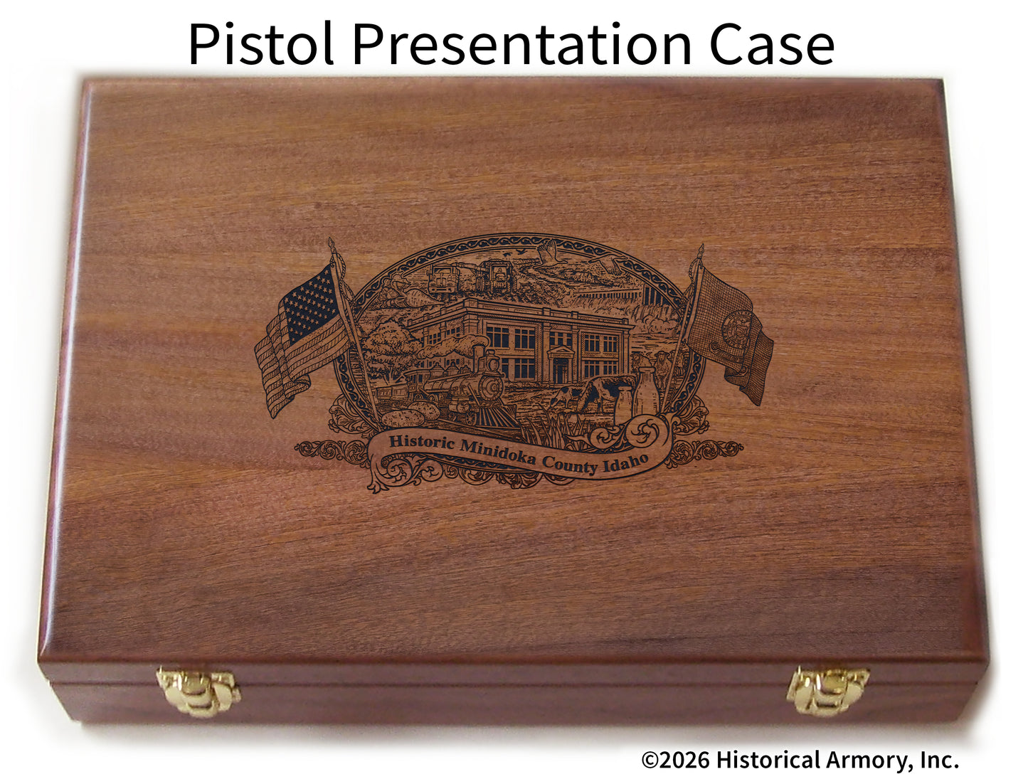 Minidoka County Idaho Engraved .45 Auto Ruger 1911 Presentation Case
