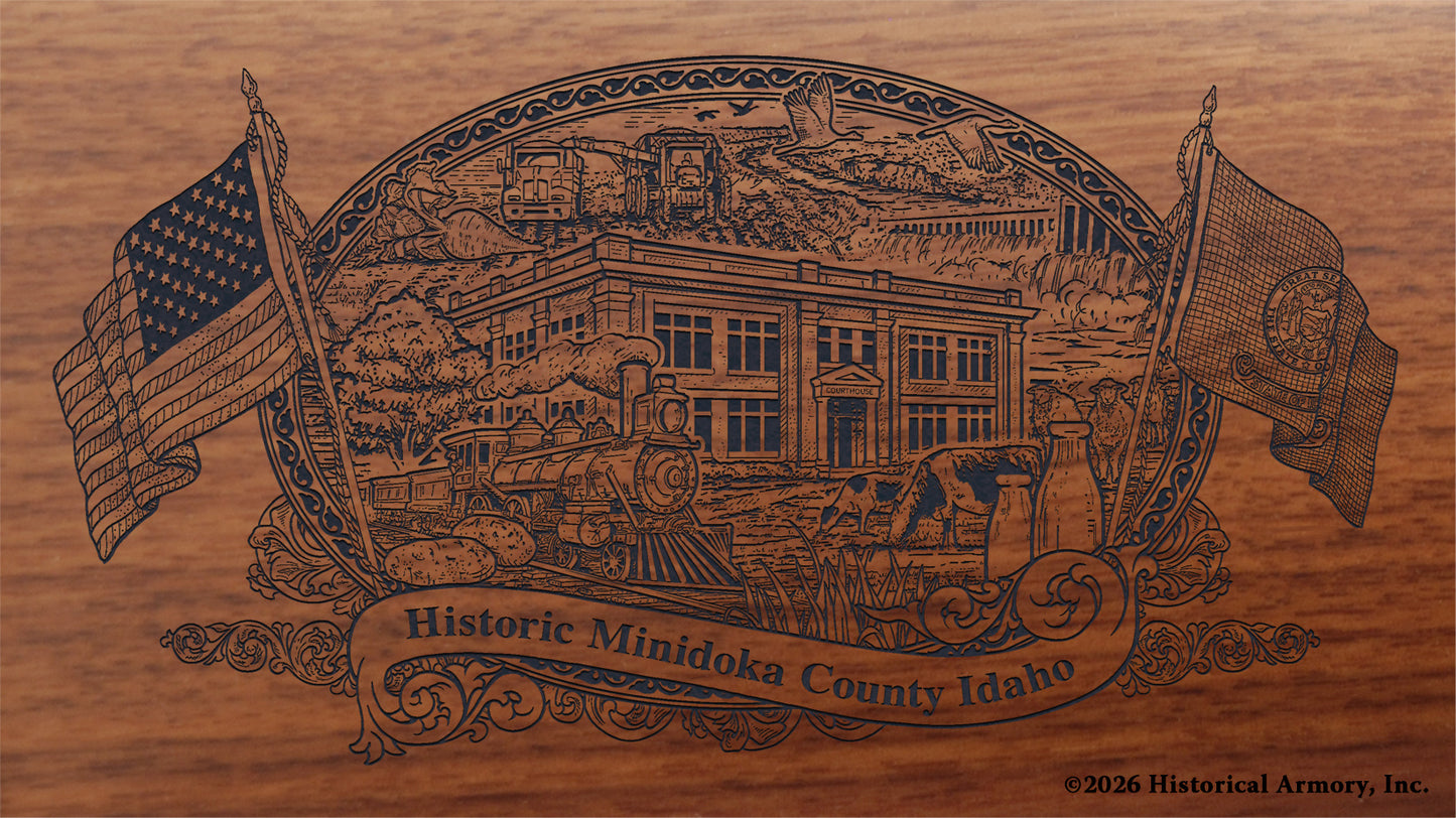 Minidoka County Idaho Engraved Rifle Buttstock