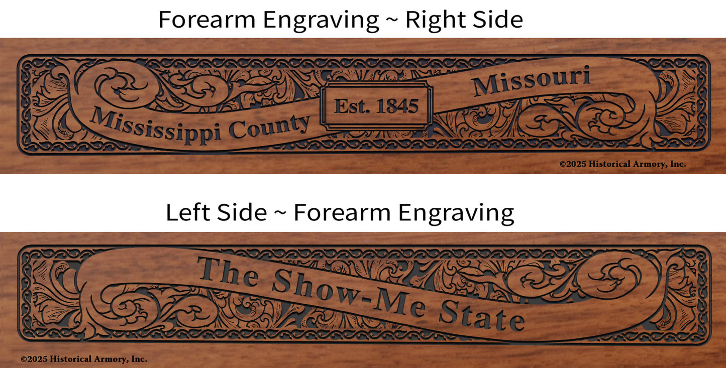 Mississippi County Missouri Engraved Rifle Forearm