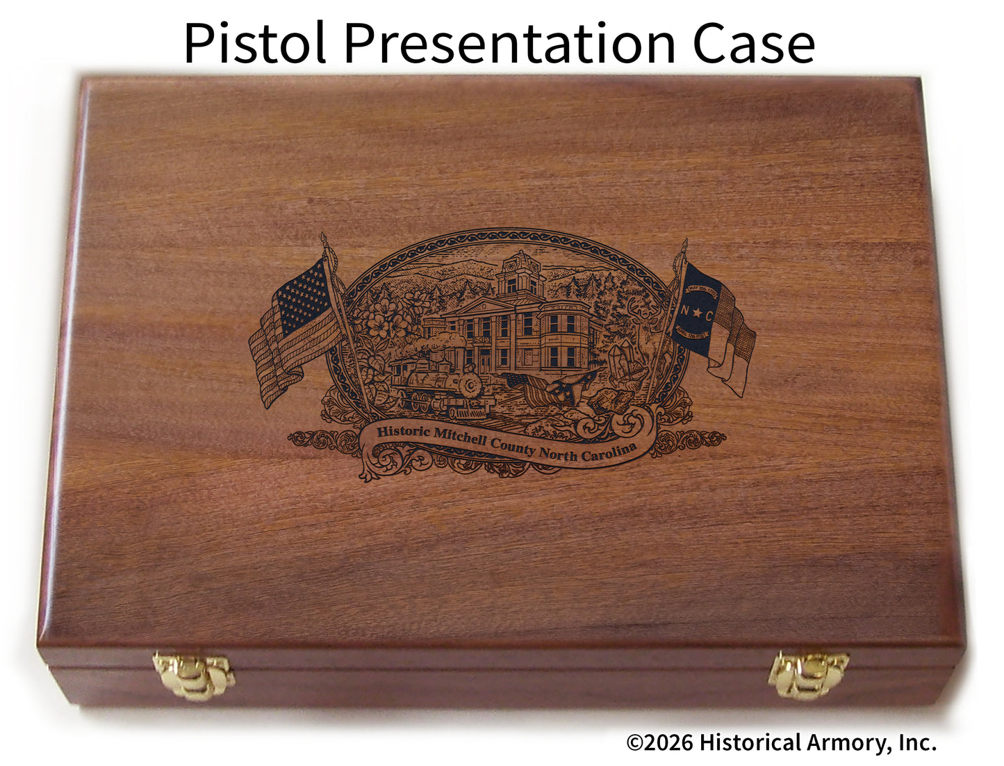 Mitchell County North Carolina Engraved .45 Auto Ruger 1911 Presentation Case
