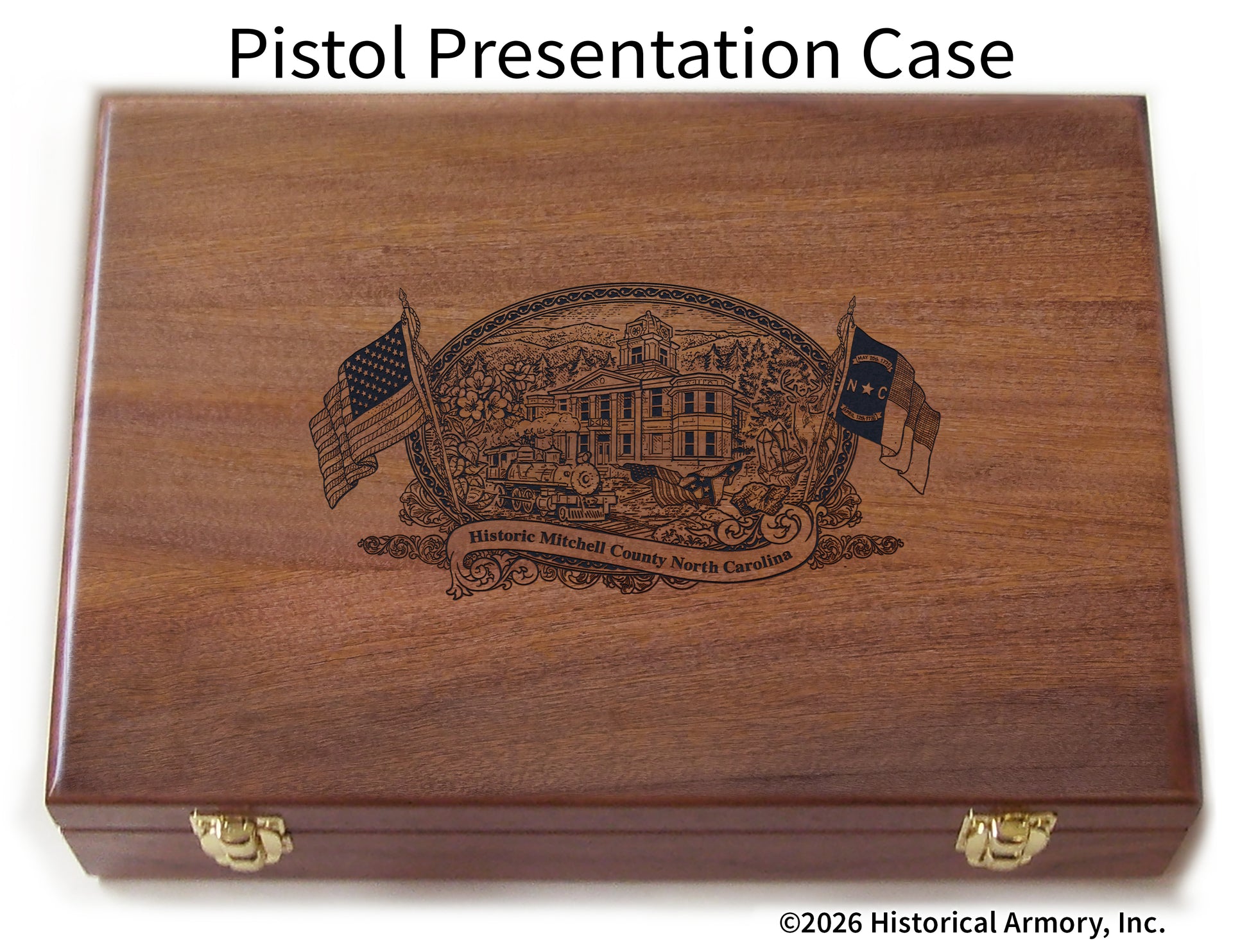 Mitchell County North Carolina Engraved .45 Auto Ruger 1911 Presentation Case
