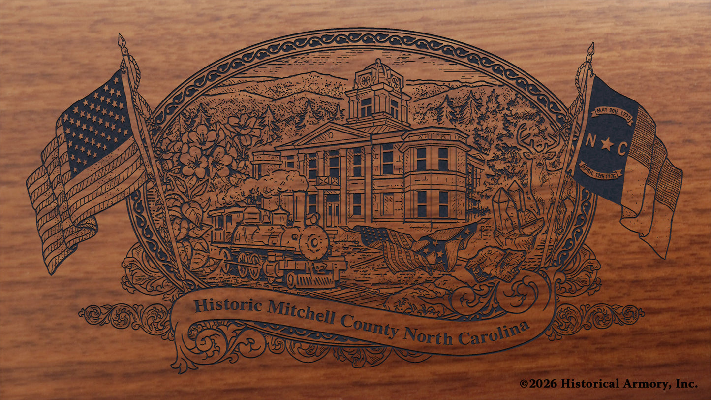 Mitchell County North Carolina Engraved Rifle Buttstock
