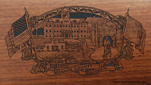 Monroe County Wisconsin Engraved Rifle Buttstock