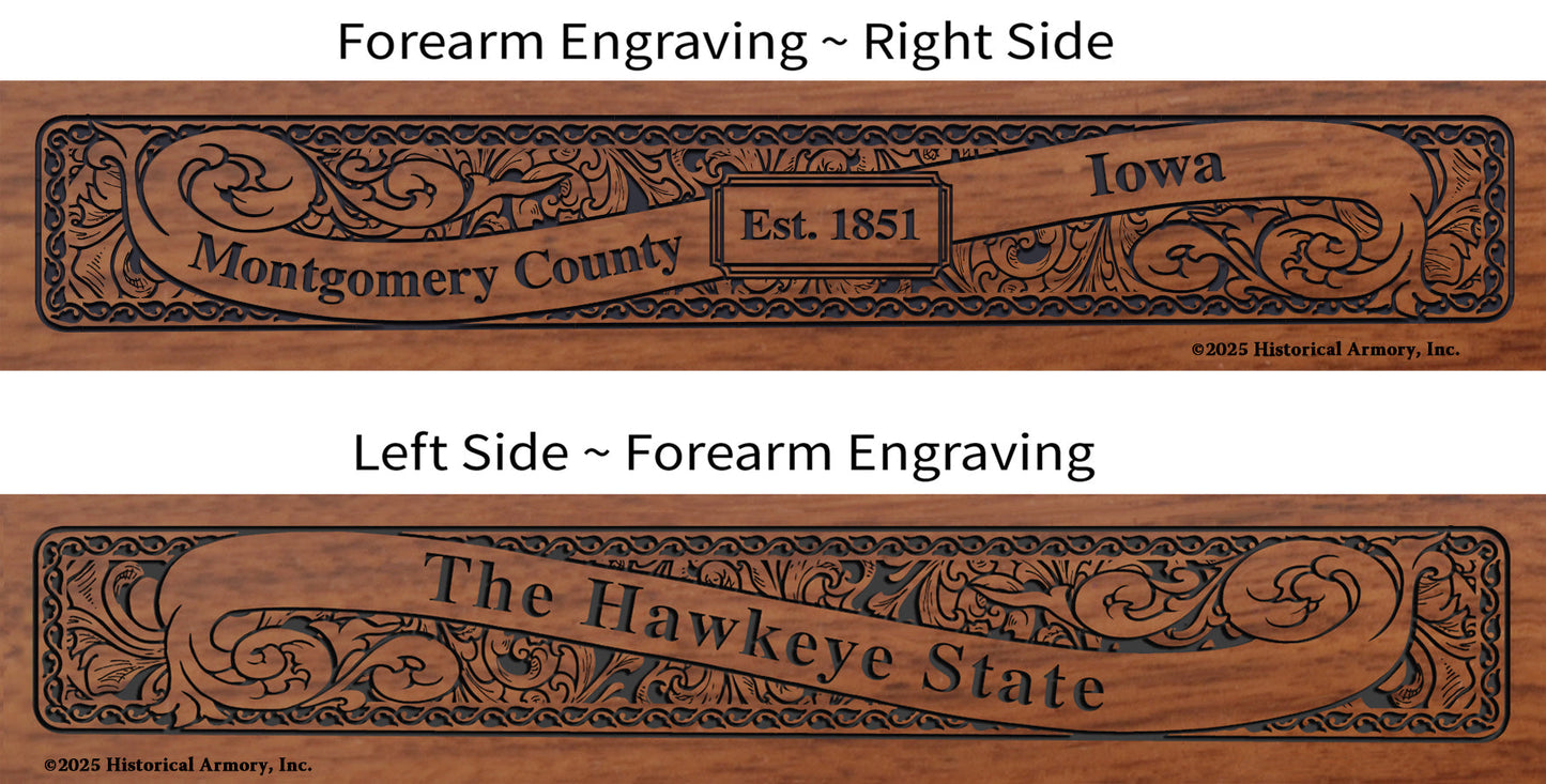Montgomery County Iowa Engraved Rifle Forearm