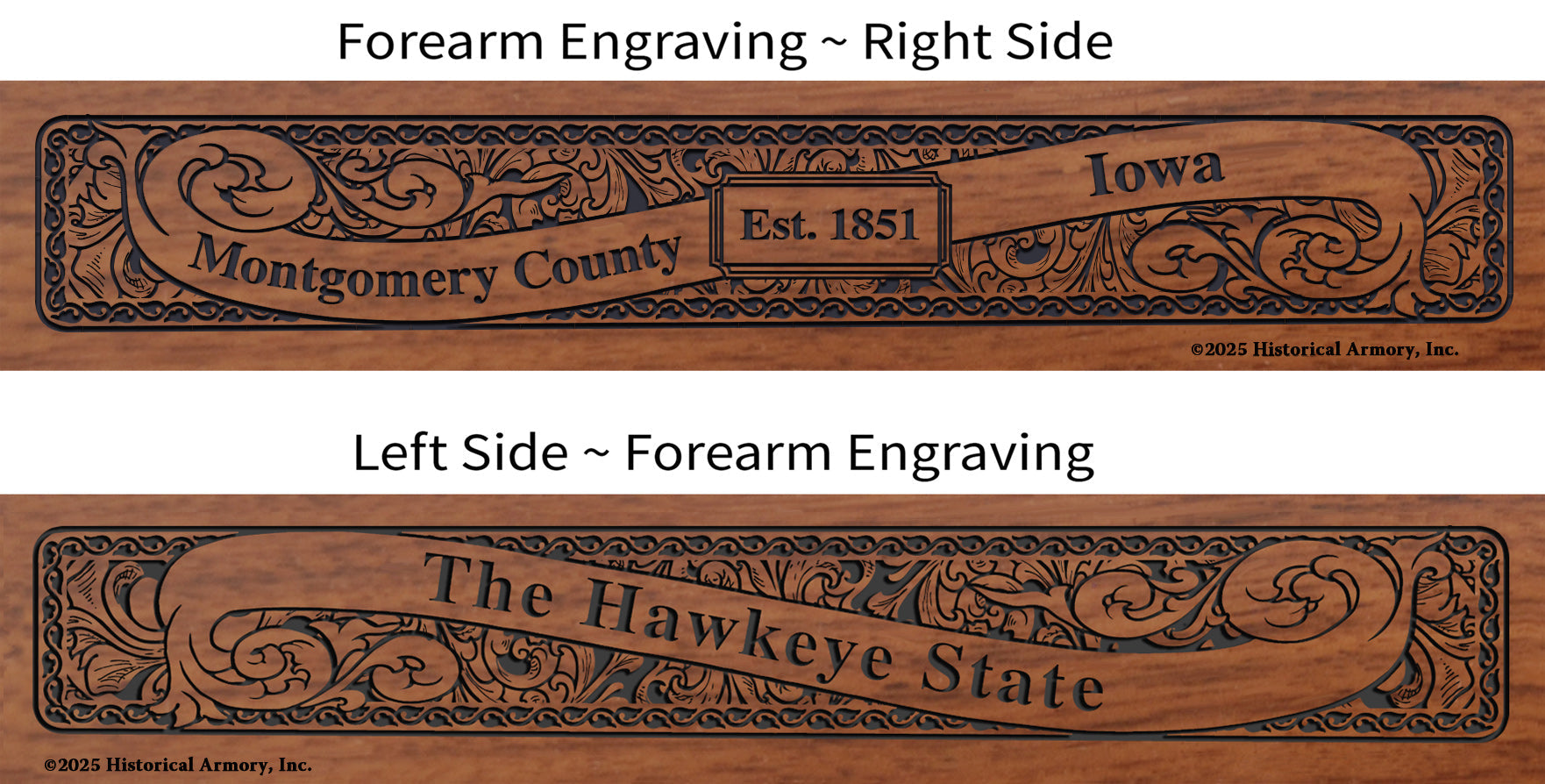 Montgomery County Iowa Engraved Rifle Forearm