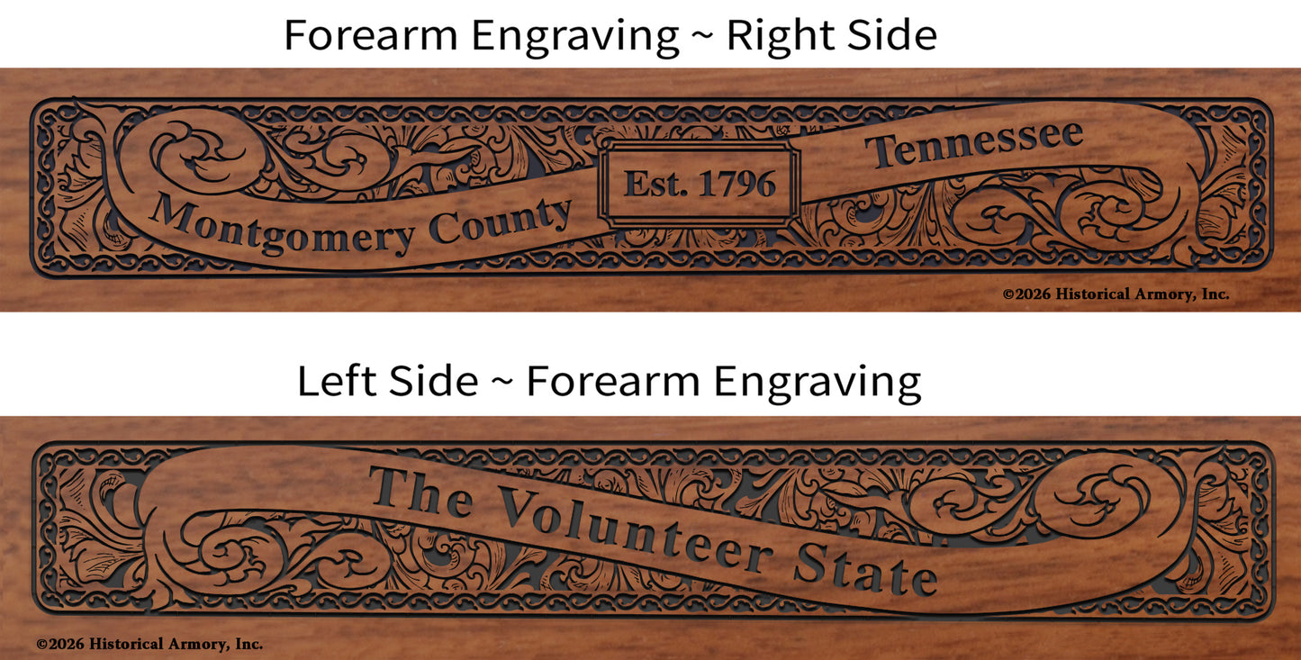 Montgomery County Tennessee Engraved Rifle Forearm