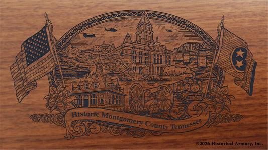 Montgomery County Tennessee Engraved Rifle Buttstock