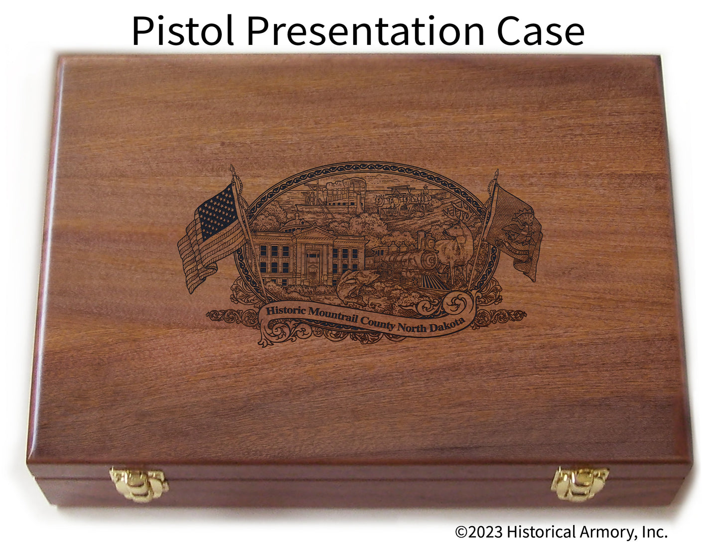 Mountrail County North Dakota Engraved .45 Auto Ruger 1911 Presentation Case