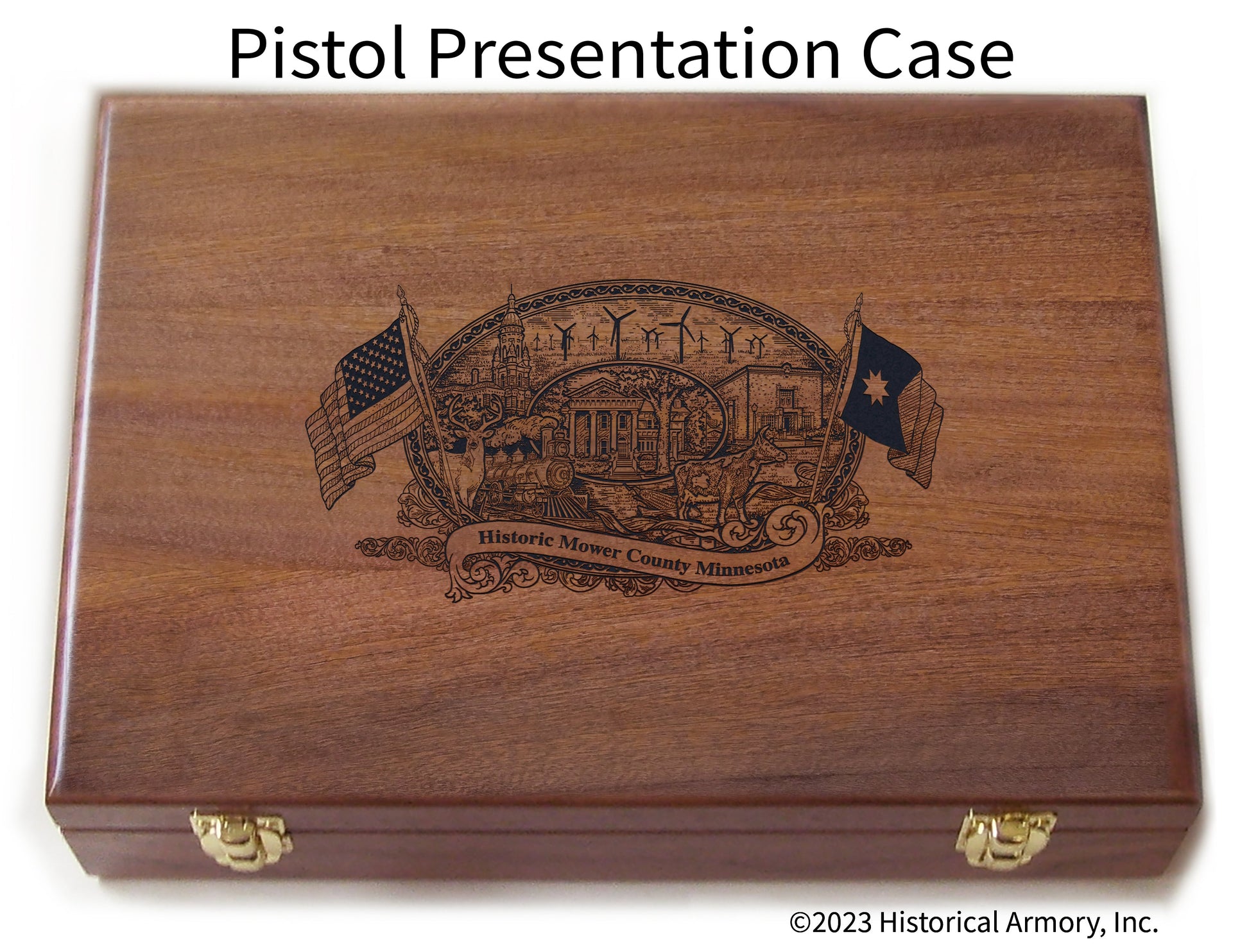 Mower County Minnesota Engraved .45 Auto Ruger 1911 Presentation Case