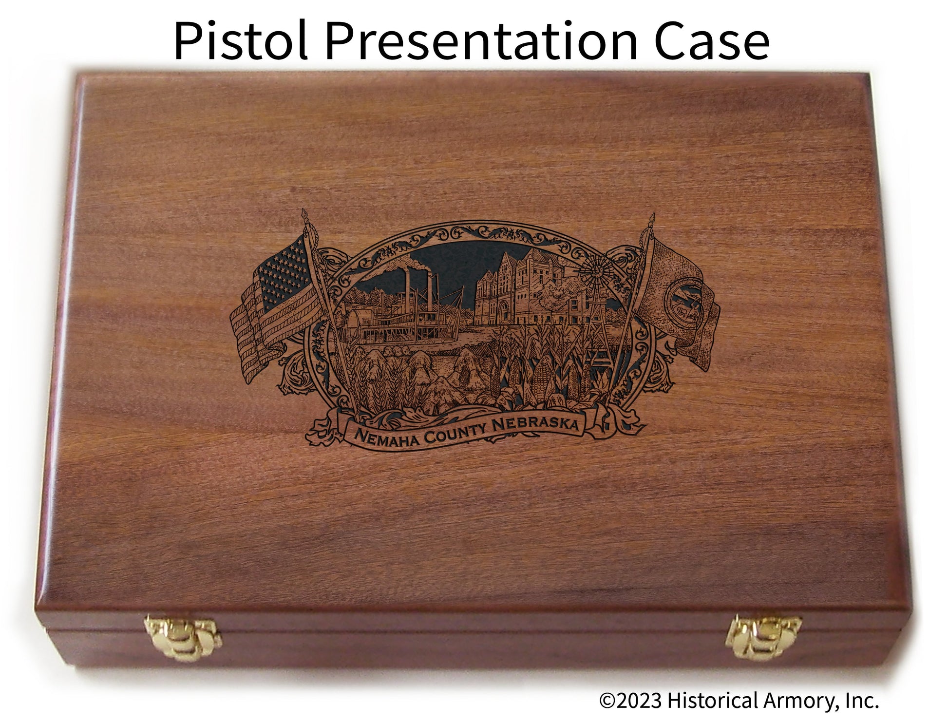 Nemaha County Nebraska Engraved .45 Auto Ruger 1911 Presentation Case