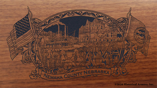 Nemaha County Nebraska Engraved Rifle Buttstock