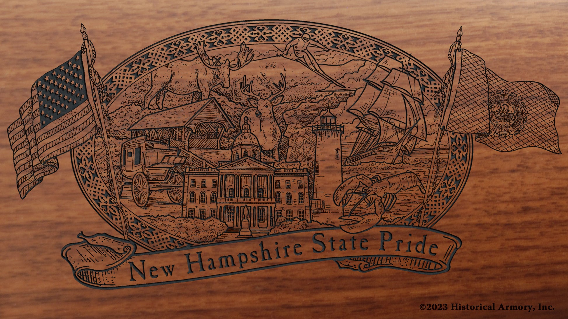 New Hampshire State Pride Engraved Rifle