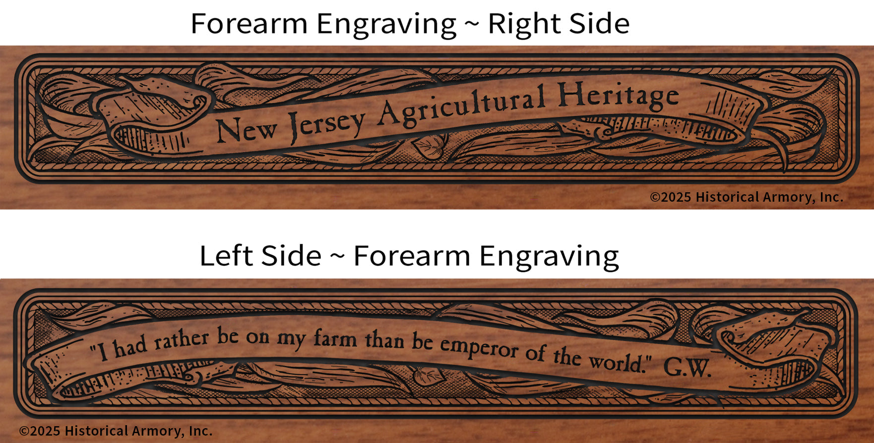 New Jersey Agricultural Heritage Engraved Rifle Forearm